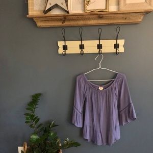 Purple off-the-shoulder blouse - size xs
